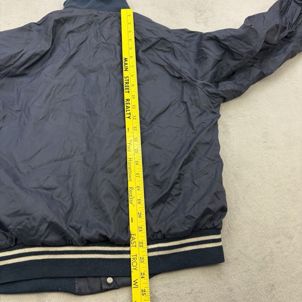 Vintage Champion Varsity Jacket Mens Medium Blue Running Man College Nylon 60s - Picture 10 of 11